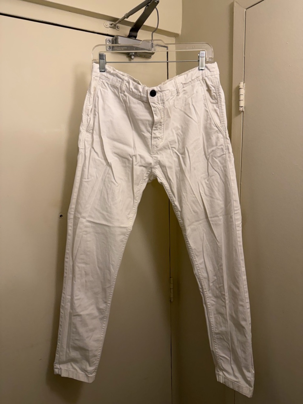 Zara White Men's Chino Pants - Slim Casual